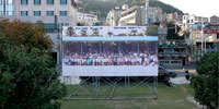 A large scale print of local people in Busan, South Korea.