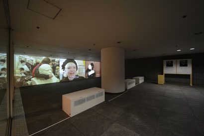 Three large scale video projections that showing the artist is looking for Vladimir Lenin in Moscow.